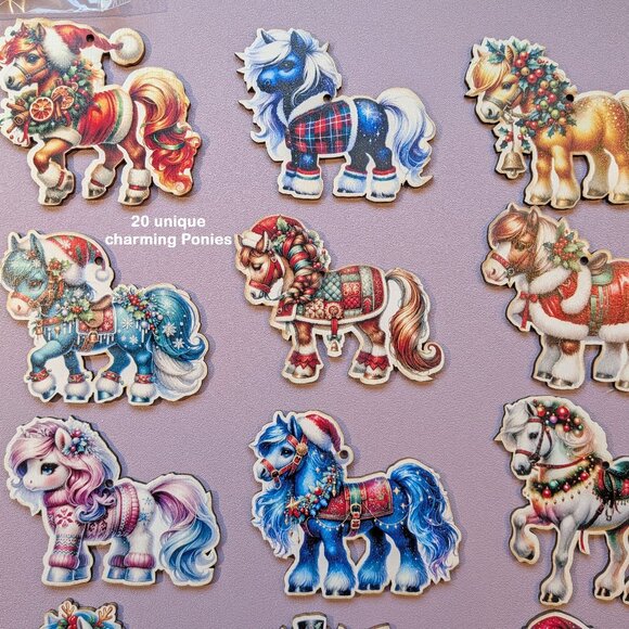 Never used Set of 20 My Little Pony Christmas ornaments or gift tags, Balsa wood - Picture 7 of 15